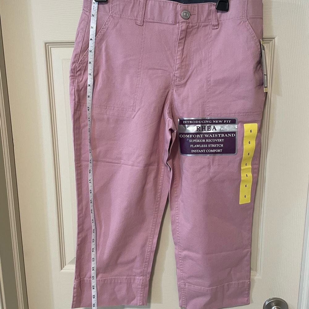 Gloria Vanderbilt Rhea Capri 6 PinkStretchy Elastic Waist